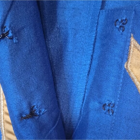 Ashro Plus Size Omari Pant Set Royal Blue /Gold African Caftan Sz 3X - Picture 9 of 16